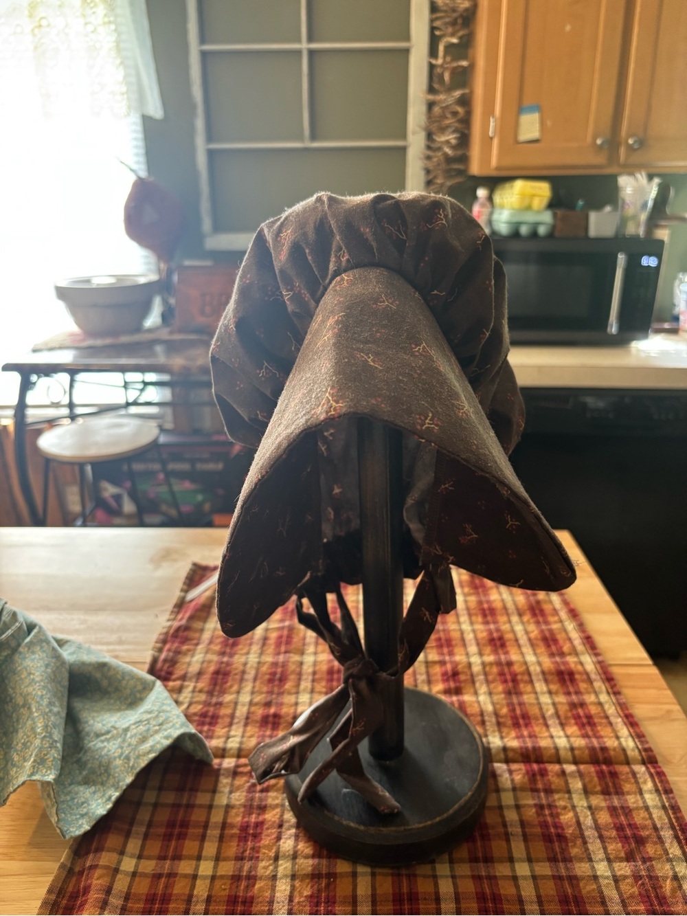 Brown Prairie Bonnet - Home Dining Accent Hat